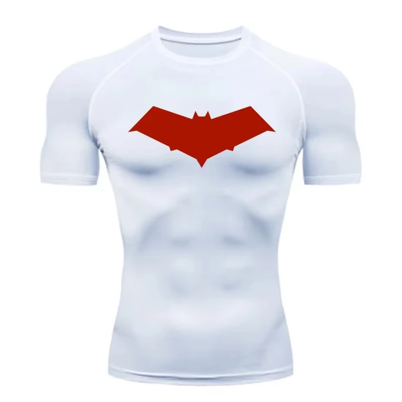 Sommer Casual Run Kompression T-Shirt Männer Tops Bat Print Quick-Dry Fitness Gym Sportswear MMA Rashguard Jersey Workout t Männlich – Detail 15