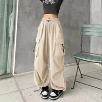 American retro workwear casual pants women's summer versatile straight leg hanging feeling ankle tied pants loose wide leg pants 6