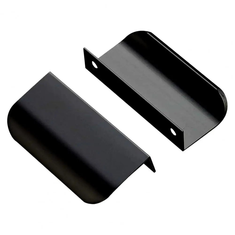 Finger Pull Cabinet Handle Rustproof Polished Surface Rounded Edge Concealed Handle