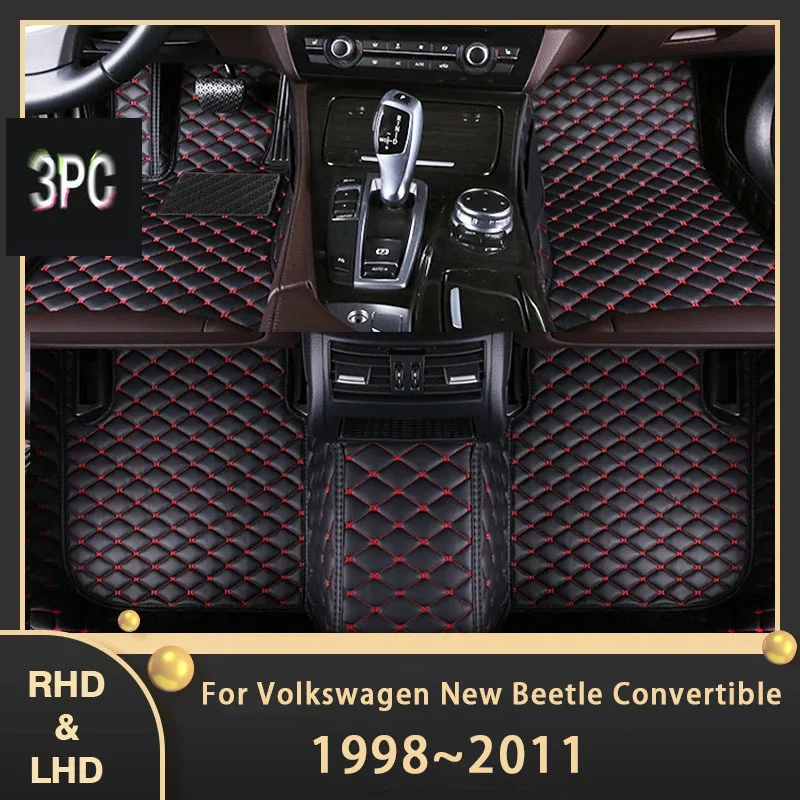 Tappetini Auto Per Vw Volkswagen New Beetle Convertible 1998 ~ 2011 Auto Custom Auto Foot Pads Tappeto In Pelle Accessori Interni