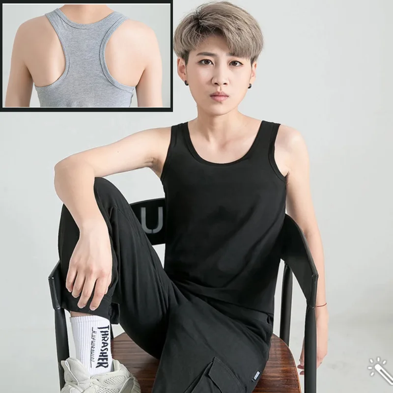 WomenBindersTransgenderBuiltinElasticBandLongChestBinderTank