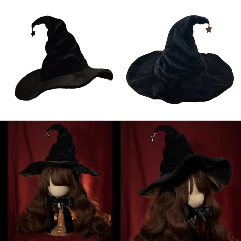 

Crooked Witch Hat for Halloween Decorations Masquerade Cosplay Costume