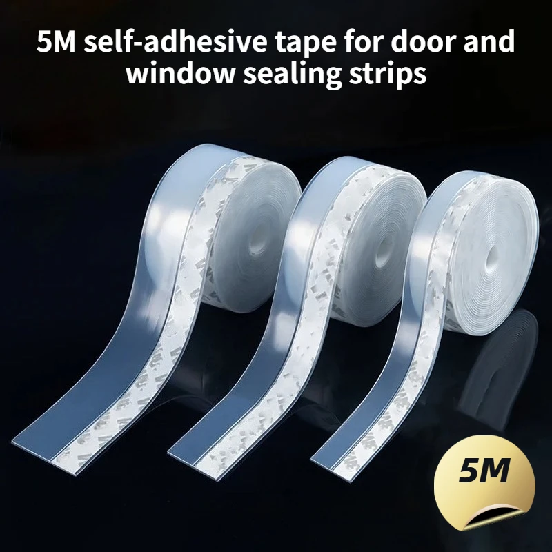 Transparent Self-Adhesive Sealing Tape for Doors and Windows - Windproof, Dustproof, and Soundproof Strip