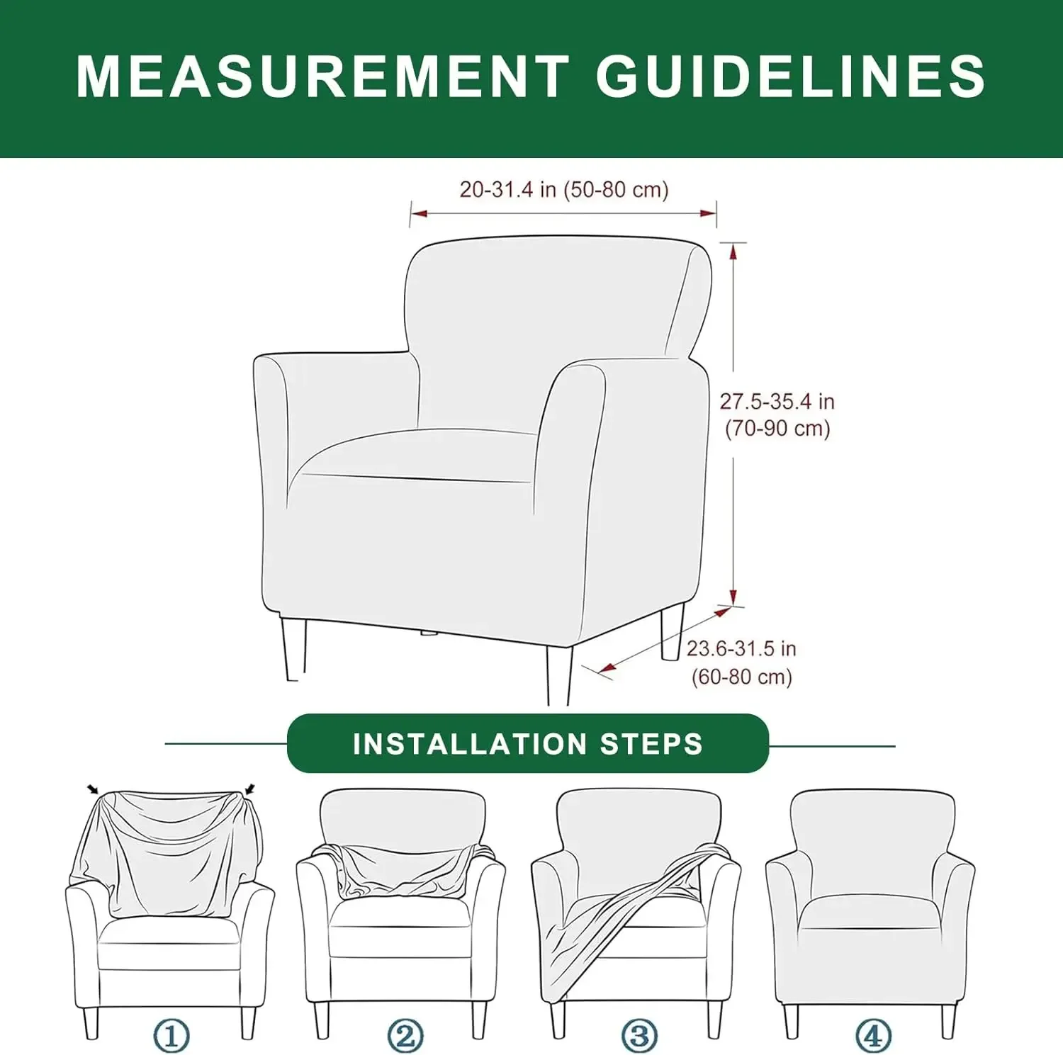 Jacquard Club Bath Tub Armchairs Chair Cover Single Sofa Covers Stretch Couch Slipcovers for Living Room Furniture Protector 2