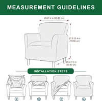 Jacquard Club Bath Tub Armchairs Chair Cover Single Sofa Covers Stretch Couch Slipcovers for Living Room Furniture Protector 2