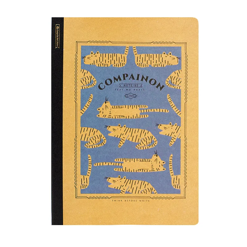 Sharkbang 레트로 라인 노트북, 창의적인 호랑이 악어 새 동물, B5 노트북, 학생 저널, 의제 메모장, 신상