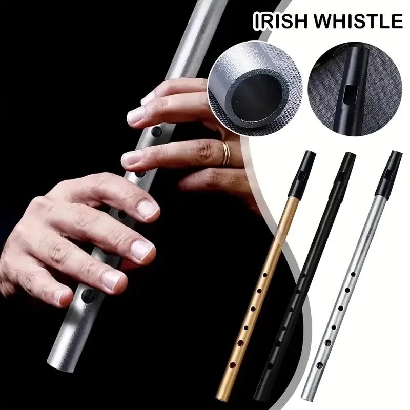  Miwayer Authentic Irish Whistle Flute C/D Key Tin Penny Whistle with 6 Holes Perfect Traditional Irish Music Musical Instrument 