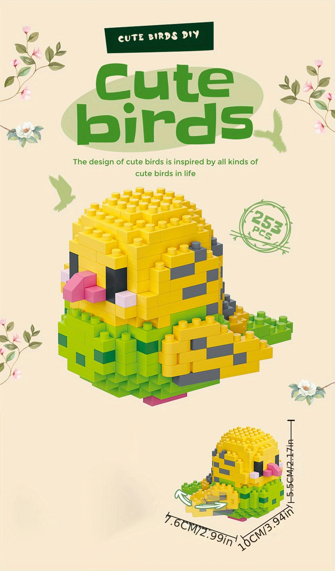 12 Stück Mini niedlichen Vogel kleine Bausteine setzen kreative Tiere Lernspiel zeug für Jungen Mädchen Kind Urlaub Spielzeug Geschenk Wohnkultur – Detail 4