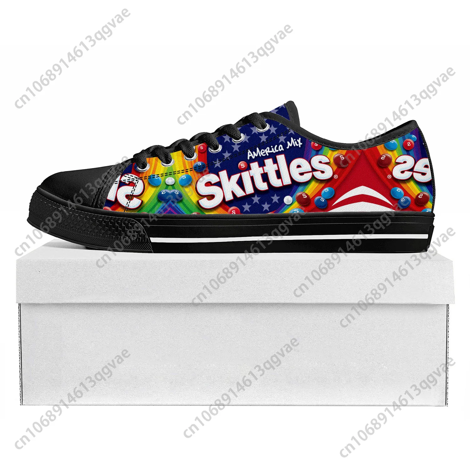 Skittles Fruity Candy Low Top High Quality Sneakers Mens Womens Teenager Tailor-made Shoe Canvas Sneaker Casual Couple Shoes