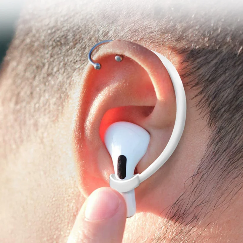 1Pair Anti-lost Earhook Eartips Secure Fit soft TPU Wireless Earphone Protective Accessories Holders For Apple AirPods 1 2 3 Pro