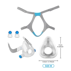Comfortable Full Face CPAP Mask with Cushion and Adjustable Headgear for Sleep and Anti - Snoring (Full Set M Size)