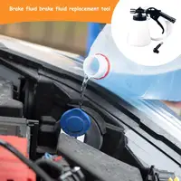 Brake Fluid Flush Kit 1L Manual Vacuum Fluid Pump Set Pneumatic Brake Bleeder Professional Brake Flush Machine Clutch Bleeder 2