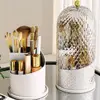 360° Rotating Makeup Brush Holder with Lid Desktop Makeup Organizer Cosmetic Storage Dustproof Brush Holder Jewelry Container 1