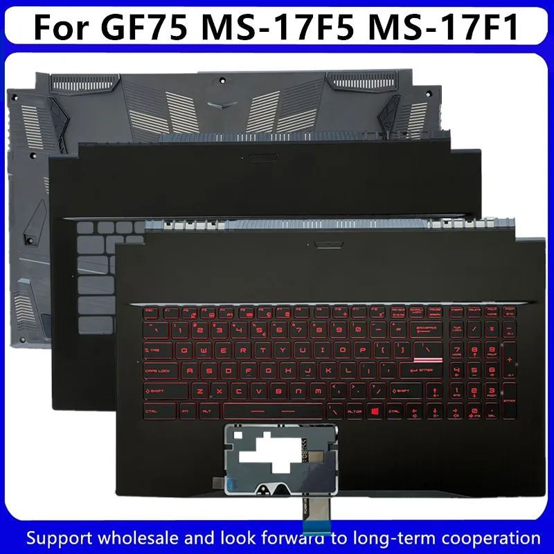 Tampa Traseira Lcd para Laptop Moldura Frontal Dobradiças Palmrest Caixa Inferior Msi Gf75 Ms17f5 Ms-17f1 Novo