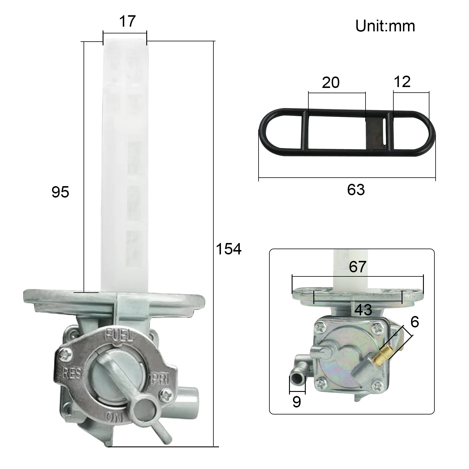 Fuel Petcock Valve Gas Tank Switch Shut Off Valve for Suzuki
