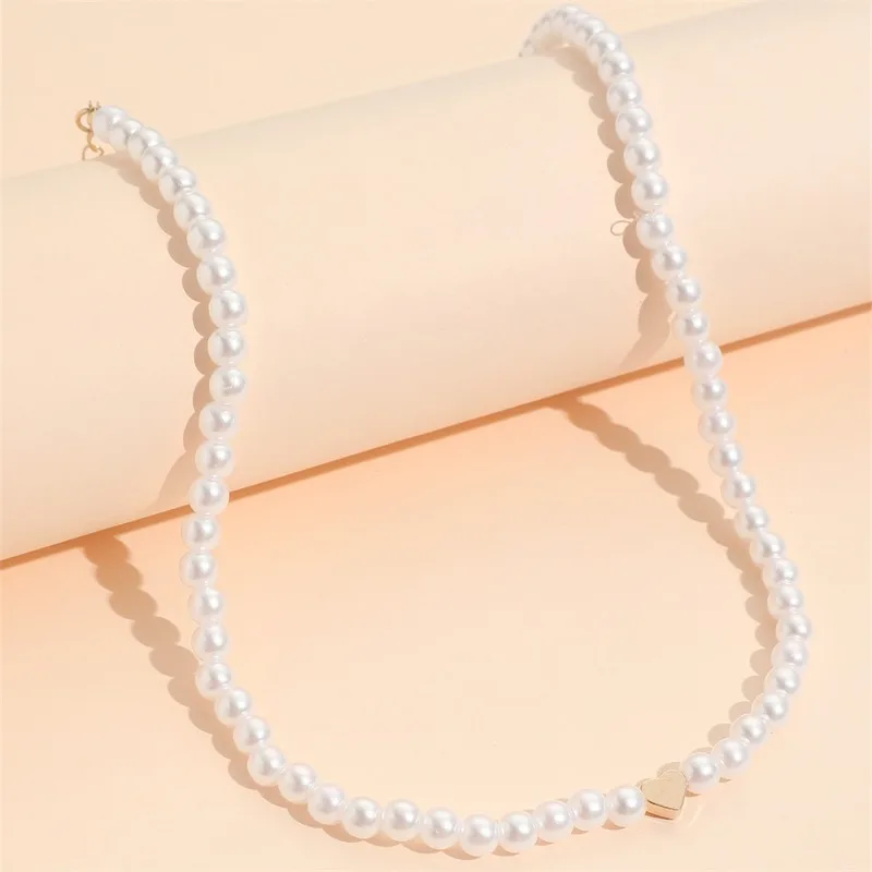 Modische Herzförmige Kunstperlen-Choker-Halskette Für Frauen Einfache Elegante Perlenkette Koreanischer Stil Party Hochzeit Schmuck Geschenke Seb78045Bba14447Fa876Af46A7Cef1C22