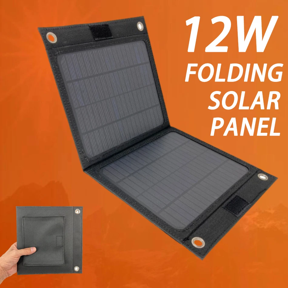 

12W18V Outdoor Solar Panel Folding Emergency Charging Monocrystalline 20W Travel Camping Portable Solar Panel Folding Kit Bag