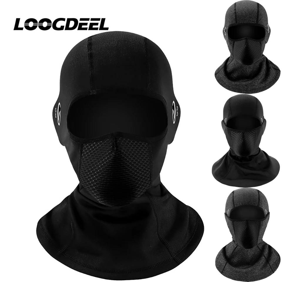 

LOOGDEEL Cycling Balaclava Windproof Plush Face Mask With Eyeglass Hole Skiing Running Headcover Motorcycle Riding Bike Cap Men