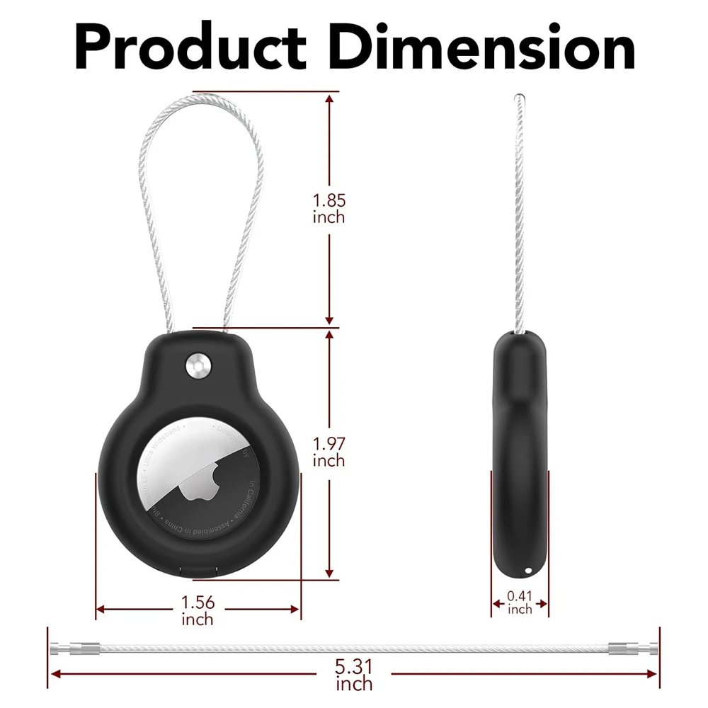 Universal Airtag Safety Lock Holder with Lanyard Keychain - Secure Anti-Loss Protective Cover