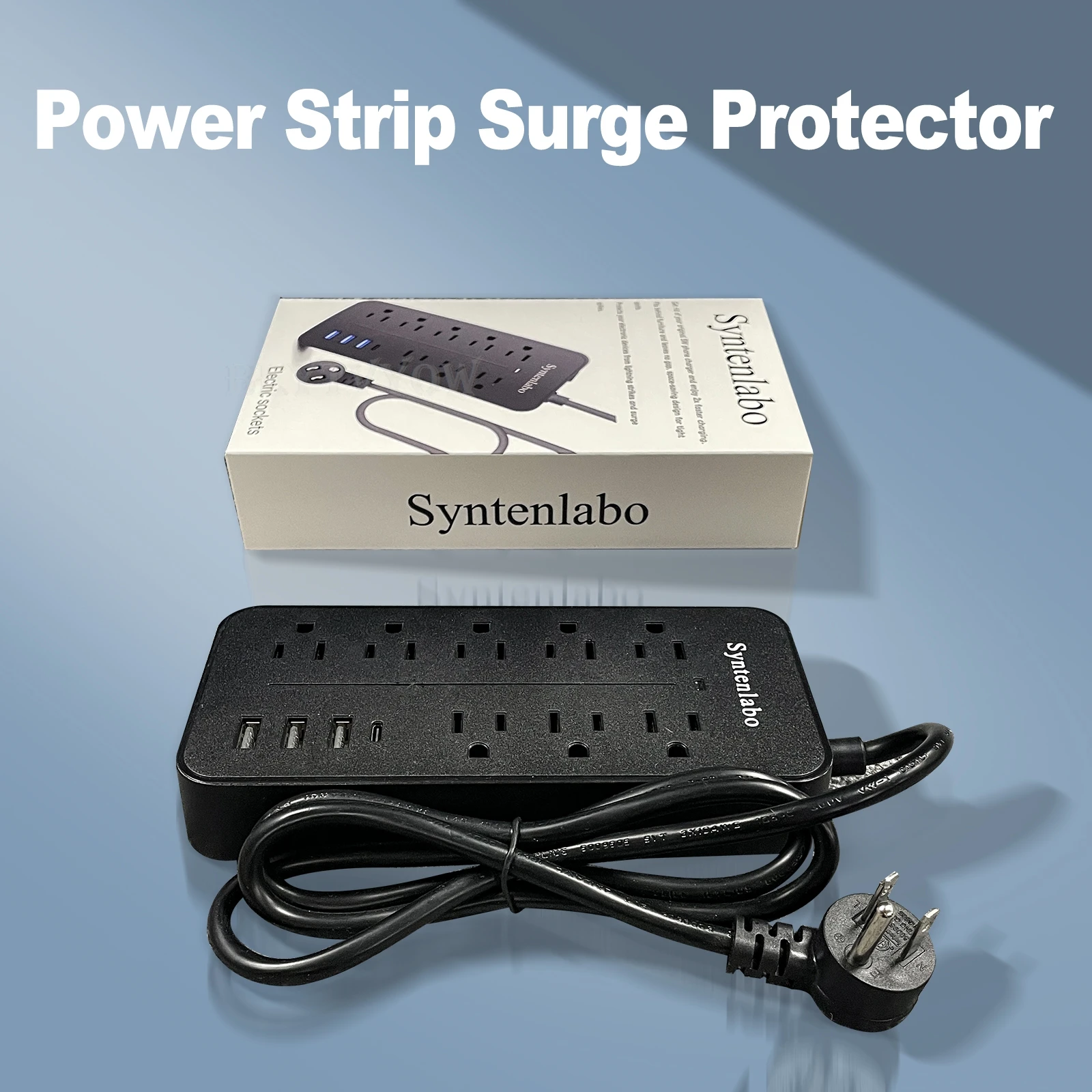 Syntenlabo Electric sockets - 12 AC Outlets & 4 USB Charging Ports, 2x Fast Char