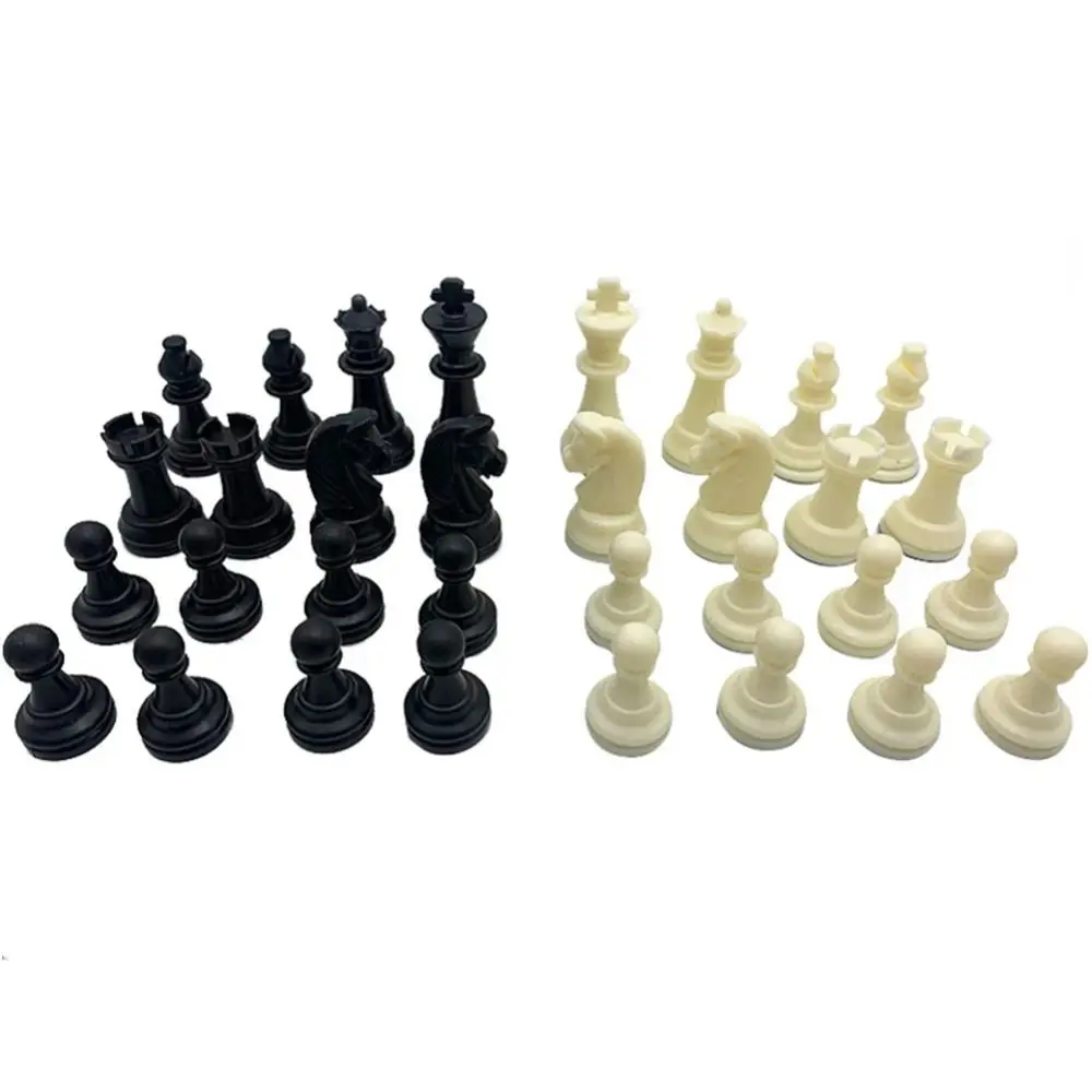 32PCS International Black White Chess Standard Delicate Word Chess Set plastic Education Chess Game Parent-child Game