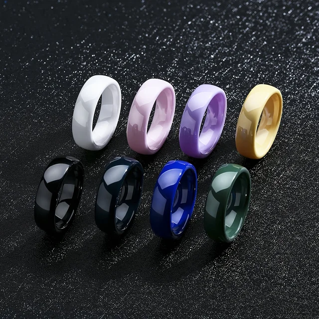 92703-92a6a6.jpg Bague en céramique 6 mm unisexe pour homme et femme, noire, blanche, verte, bleue, violette, simple, alliance de mariage, bague de promesse, bague pour le pouce, assortie, hypoallergénique