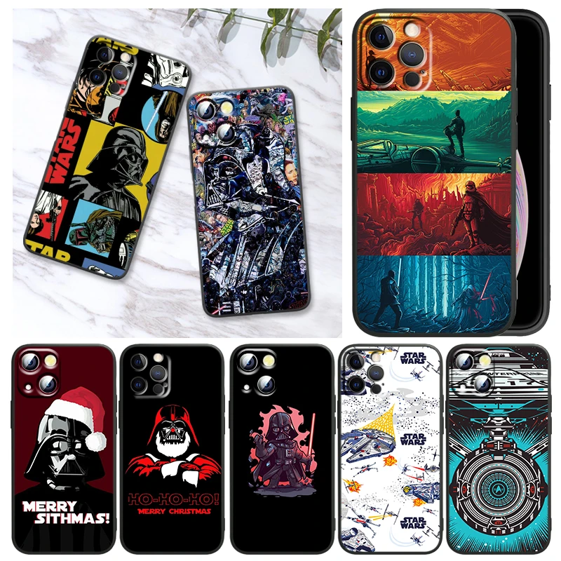 cute iphone 12 pro max cases Christmas Star Wars For Apple iPhone 13 12 Pro Max Mini 11 Pro XS Max X XR 8 7 6 Plus SE2020 Black Soft Silicone Phone Case Capa iphone 12 pro max clear case