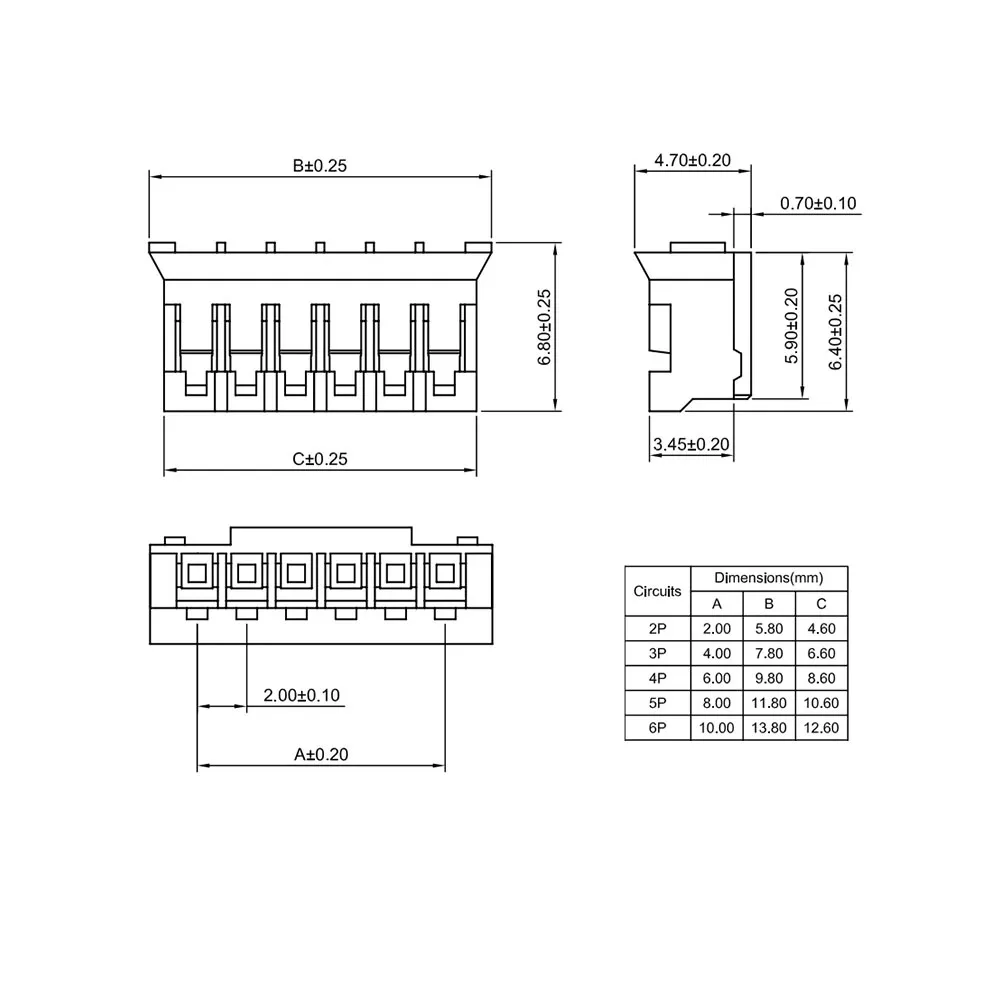 10 Stücke Micro JST PH 2,0mm Pitch 2/3/4/5/6 Pin Stecker/buchse Draht Kabel Stecker PH2.0 Stecker 26AWG Elektronische Drähte 20 CM – Detail 1