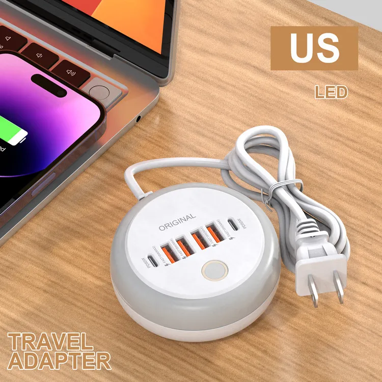 HOMEFISH Power Strip Multi Port USB C Socket Wall Charger