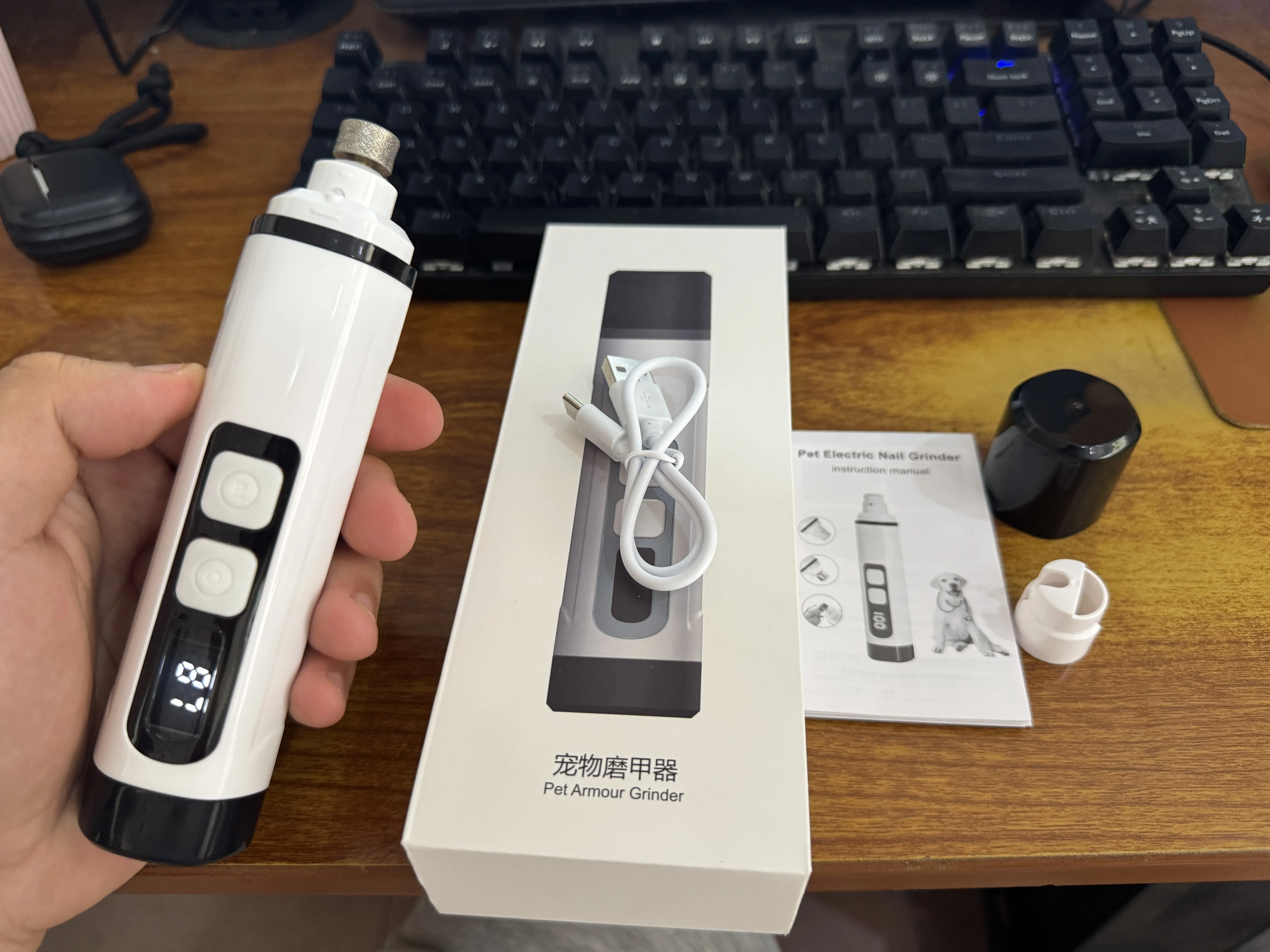 2-Speed Rechargeable Electric Clippers Cat Nail Grooming Trimmer Tools Paws Care Tools USB Charging Pet Dog Nail Grinder