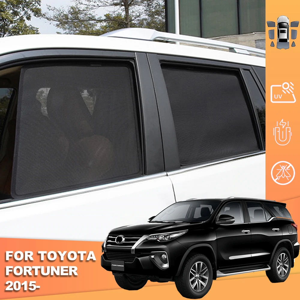 

For Toyota Fortuner SW4 2016-2024 Magnetic Car Sunshade Shield Front Windshield Curtain Rear Side Baby Window Sun Shade Visor