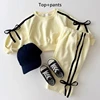 Girls Korean version Spring New Long Sleeve Clothes Set Baby Girls Bow patchwork pure cotton Casual 2pcs Suit Kids Sports Outfit 2