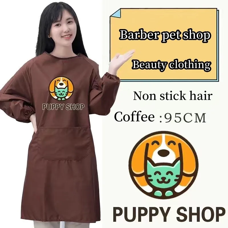 Pet Beautician Work Clothe Cat Dog Grooming Waterproof And Anti Fur Work Clothes Kitchen Oil Resistant Hair Cutting Shop ApronXL