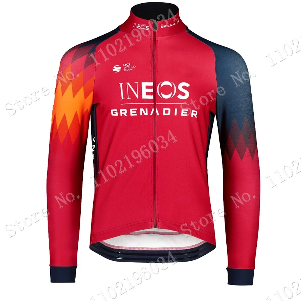 2023 INEOS Grenadier Team - Maillot de ciclismo de invierno de manga larga para hombre, ropa para carreras de bicicletas de carretera, camisetas para bicicletas de montaña, uniformes