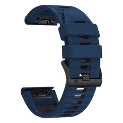 Premium Silicone QuickFit Watch Strap - Adjustable Wristband Replacement in 22/26mm Sizes for QuickFit 22mm (Blue Black)