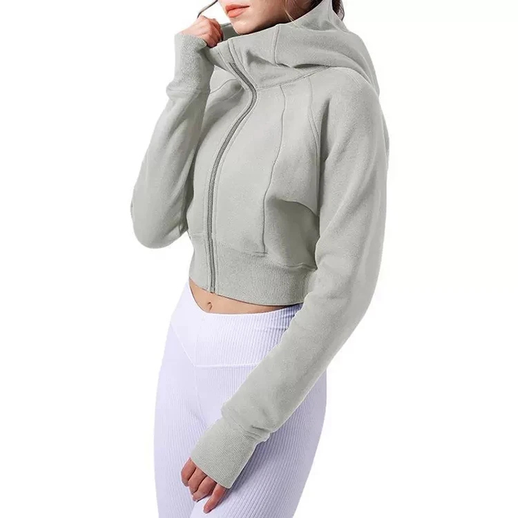 Frühlings-Kapuzen-Freizeitoberteil mit Samt, Warmer Loser Einfarbiger Mantel-Hoodie für Damen – Detail 6