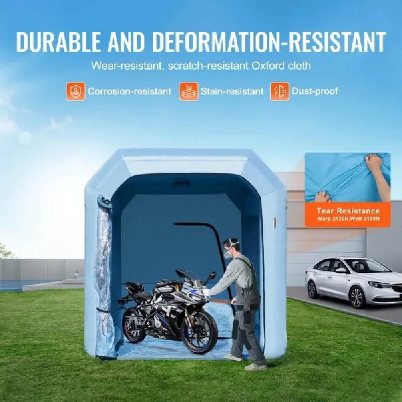 VEVOR Inflatable Paint Booth, 9.8 x 8.2 x 8.2 ft Inflatable Spray Booth, with 550W Powerful Blower and Air Filter System, Portab 4