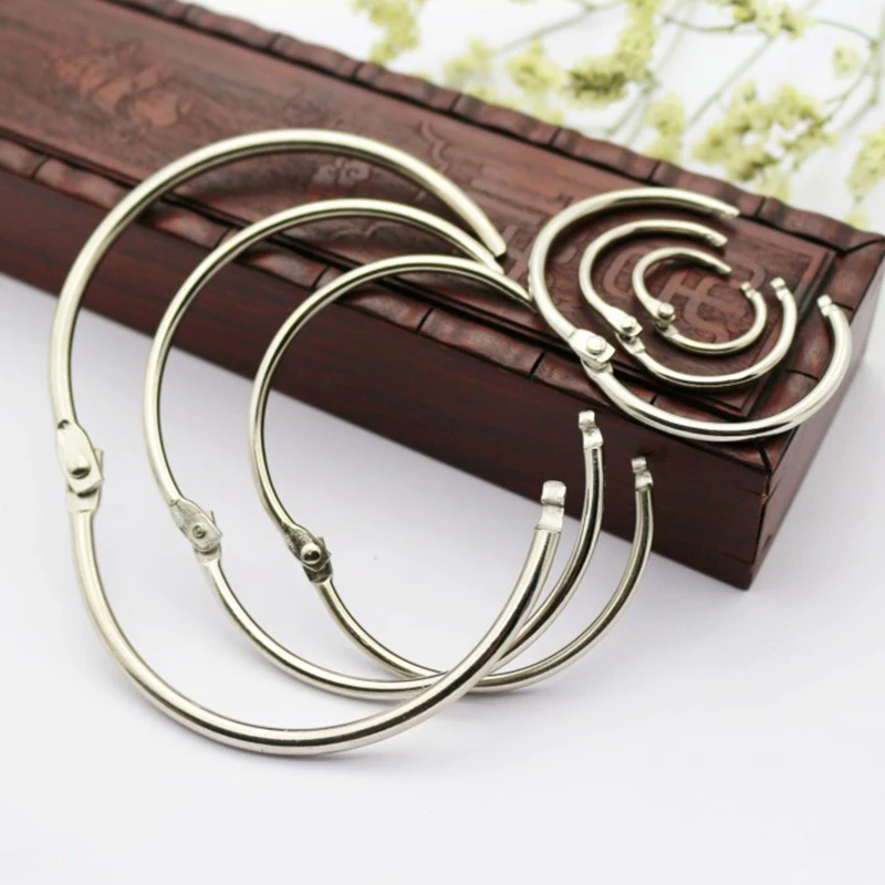 Metal Ring Binder 10Pcs Metal Ring Binder 15-60mm DIY Albums Loose-leaf Book Hoops Opening Office Binding Supplies Photo Album