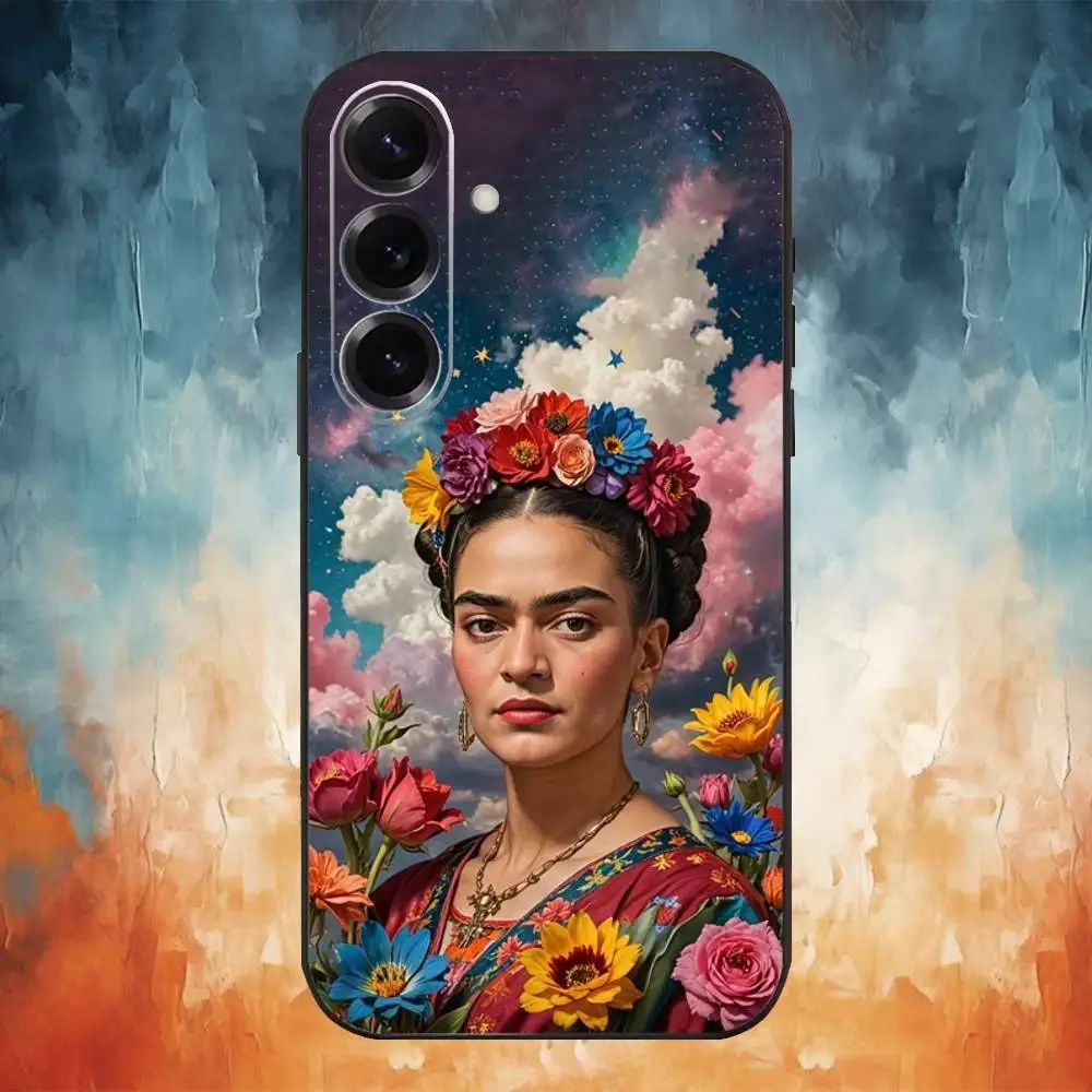 Frida Kahlo Art-Inspired Soft Black Phone Case