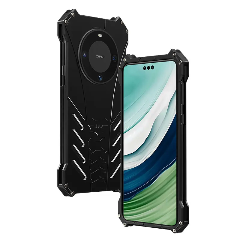 

Heavy Duty Metal Armor Phone Case For Huawei Mate 60 Pro Luxury Aluminum Alloy Phone Cover Anti-fall Anti-collision Phone Shell