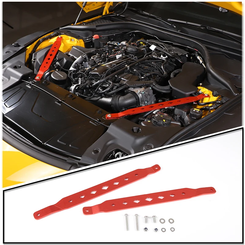 

For Toyota GR Supra A90 2019-2022 Aluminum alloy Car Engine Compartment Reinforced Diagonal Pull Rod Trim Car Accessories