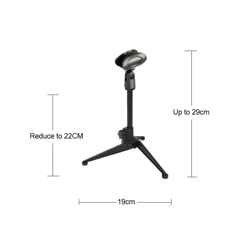 Adjustable Mini Table Stand Universal Microphone Stand Desktop Tripod Portable Mic Clip Holder Bracket Lightweight Bracket microphone stand microphone mount clamp desktop mounting clip