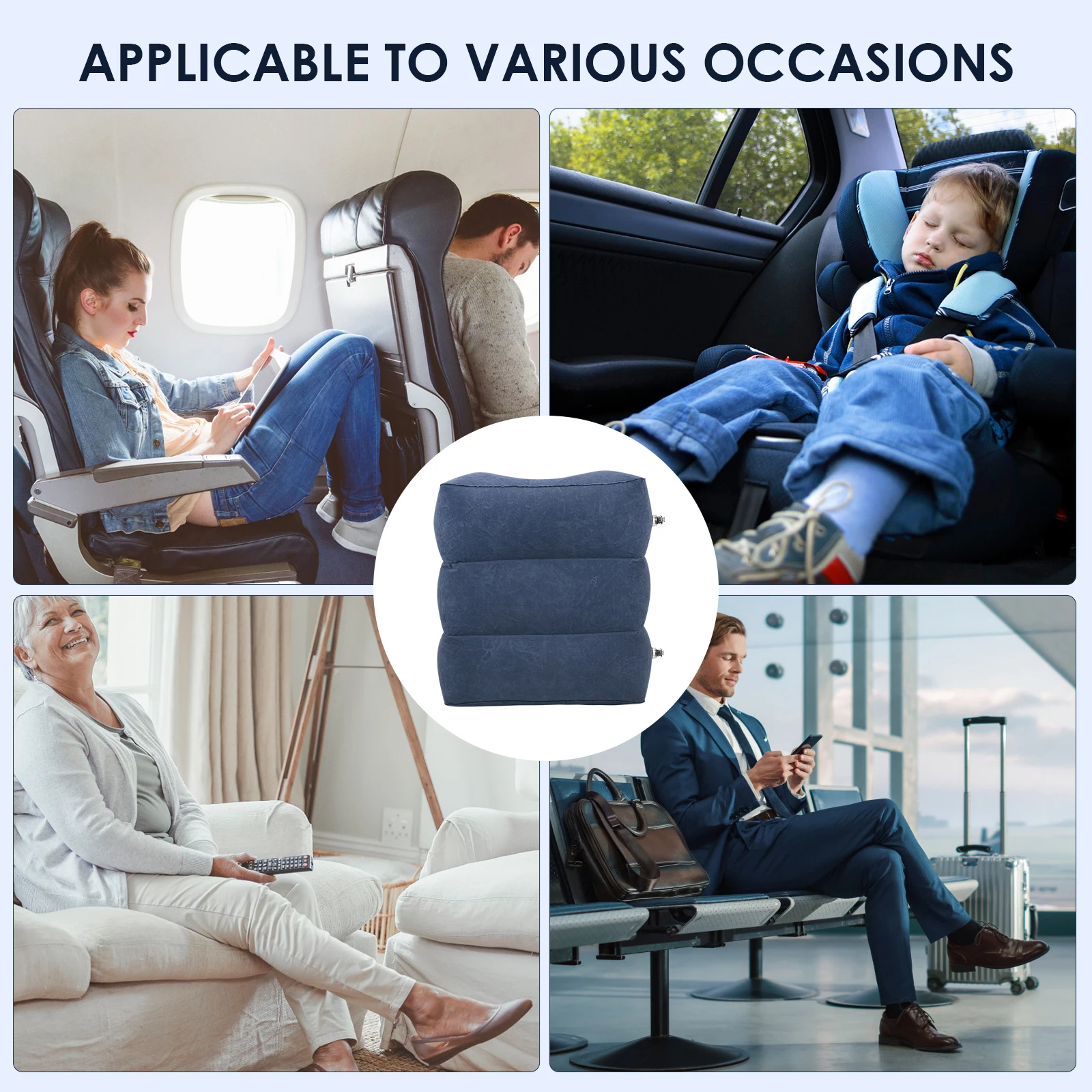 Three Layer Mat Inflatable Mattress Air Foot Rest Pillow Long Distance Car Plane High Speed Rail Teavel For Kids Sleep Bed