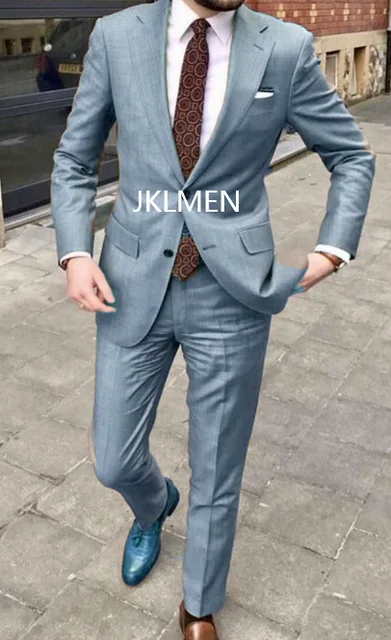 Stylish Men's Casual 2 Piece Suit for Weddings Groomsmen and Prom - Image 2