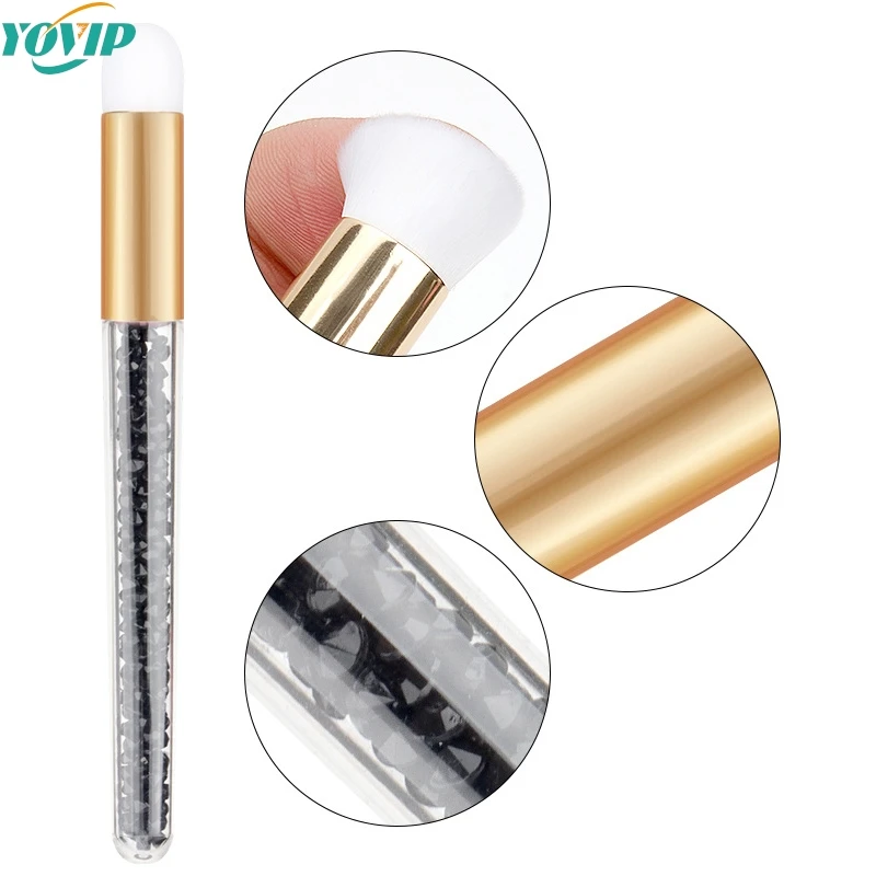 

Прозрачная Бриллиантовая ручка, искусственная кисть для растушевки, круглая кисть для консилера, женские профессиональные косметические инструменты