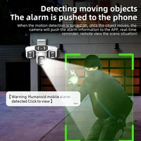 Caméra de sécurité WIFI 8K 15MP, trois écrans, caméra extérieure, quatre objectifs, détection humaine par IA, étanche, caméras vidéo IP CCTV, Onvif Yoosee 3
