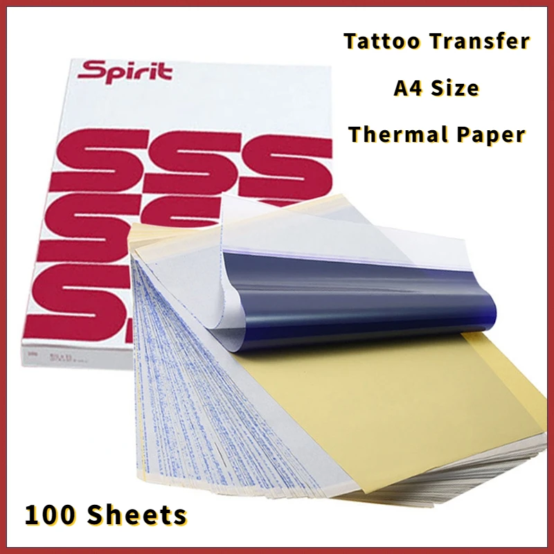 Tattoo A4 Transfer Paper 100 Fogli Tattoo Transfer Paper Stencil Carbon Copier Spirit Stencil Carbon 4 Strati Carta Termica