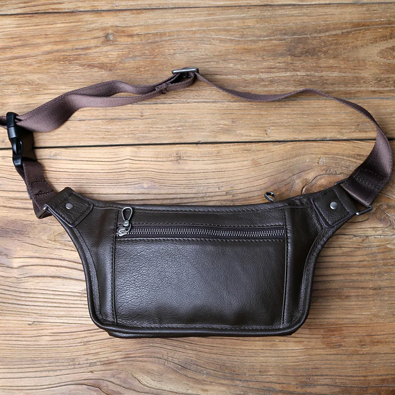 NZPJ männer Echte Leder Taille Tasche Erste Schicht Leder Casual Brust Tasche Weiche Leder One-schulter Crossbody-tasche mann Gürtel Tasche – Detail 13