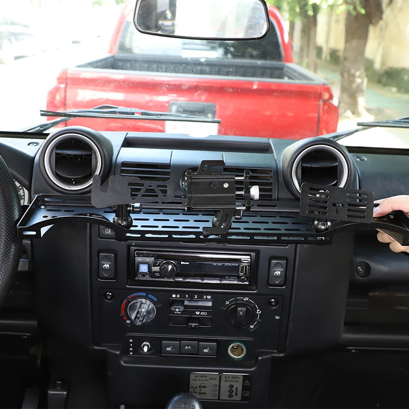 

For Land Rover DEFENDER 90 110 2004-2018 Car Mobile Phone Holder GPS Bracket Dashboard Multifunctional Storage Frame Accessories
