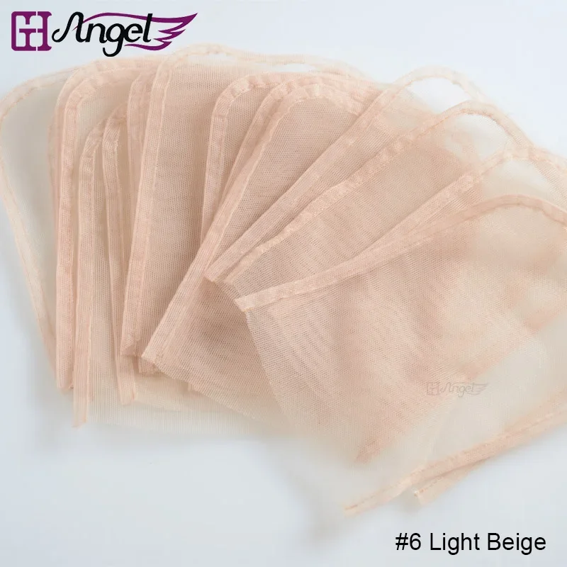 Angels New 5 pcs 4*4inch Swiss Lace Mono-filament Net Lace Basement for Making Frontal Wigs & Top Closure Wig DIY Accessories